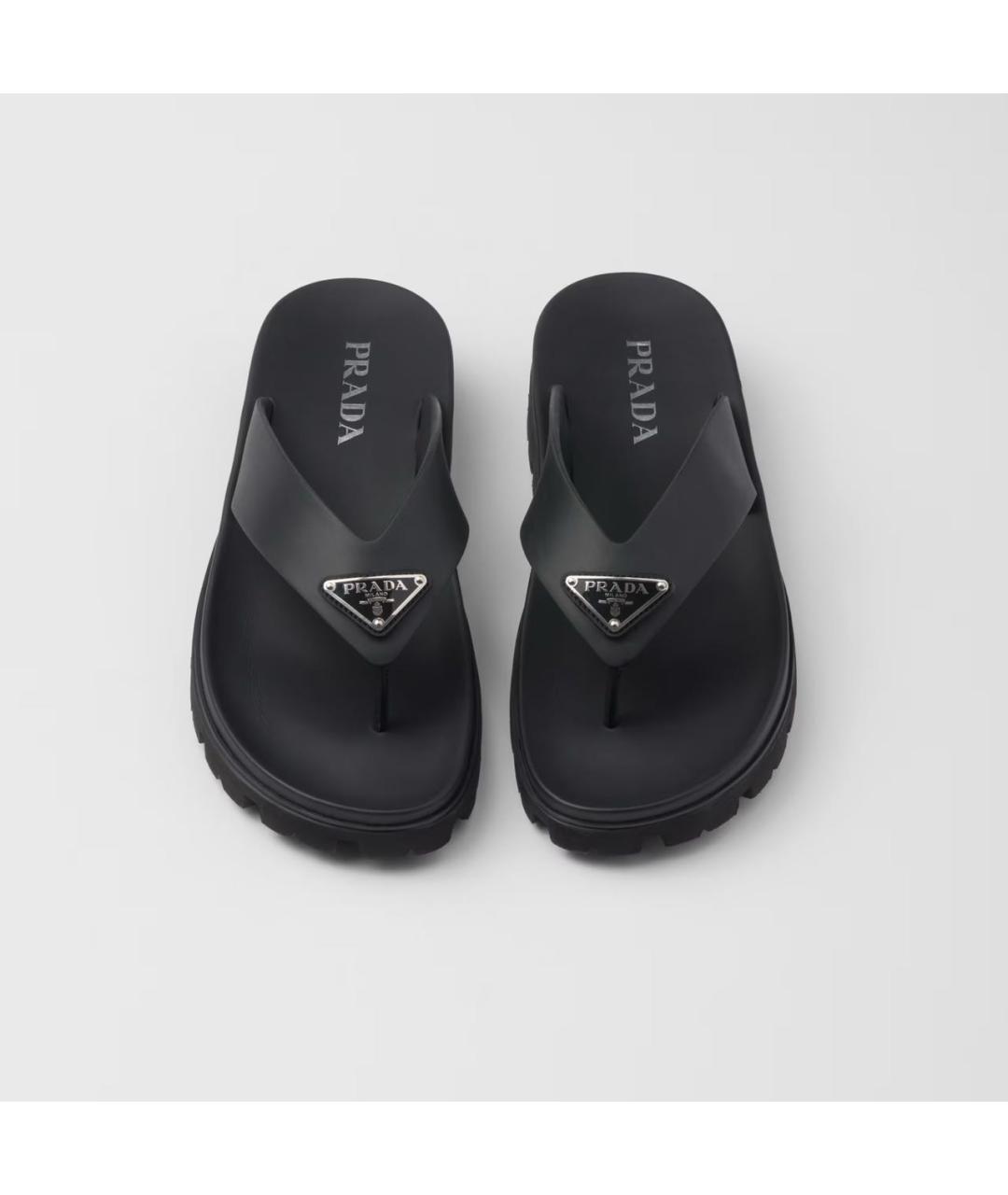 PRADA Черные шлепанцы, фото 4