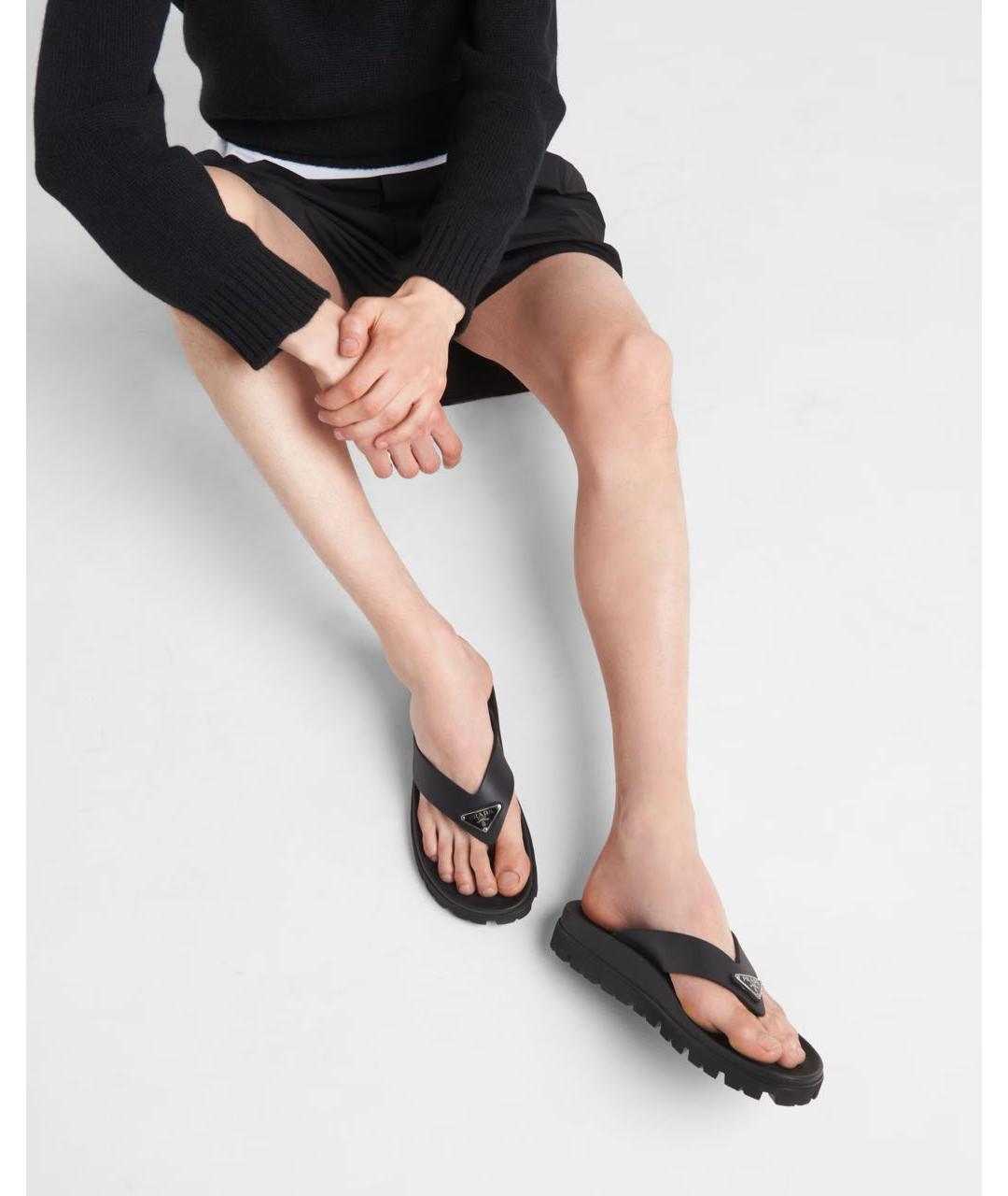 PRADA Черные шлепанцы, фото 3