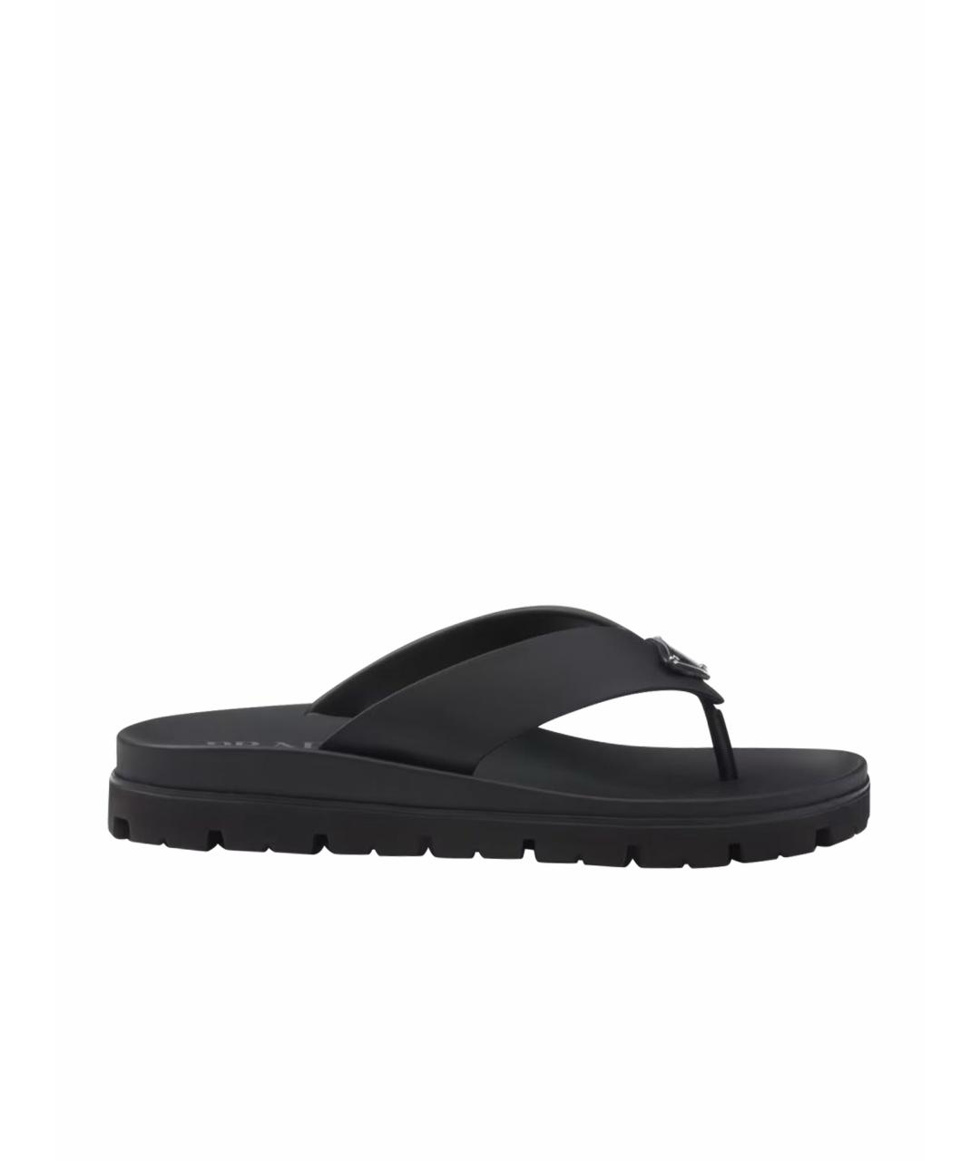 PRADA Черные шлепанцы, фото 1