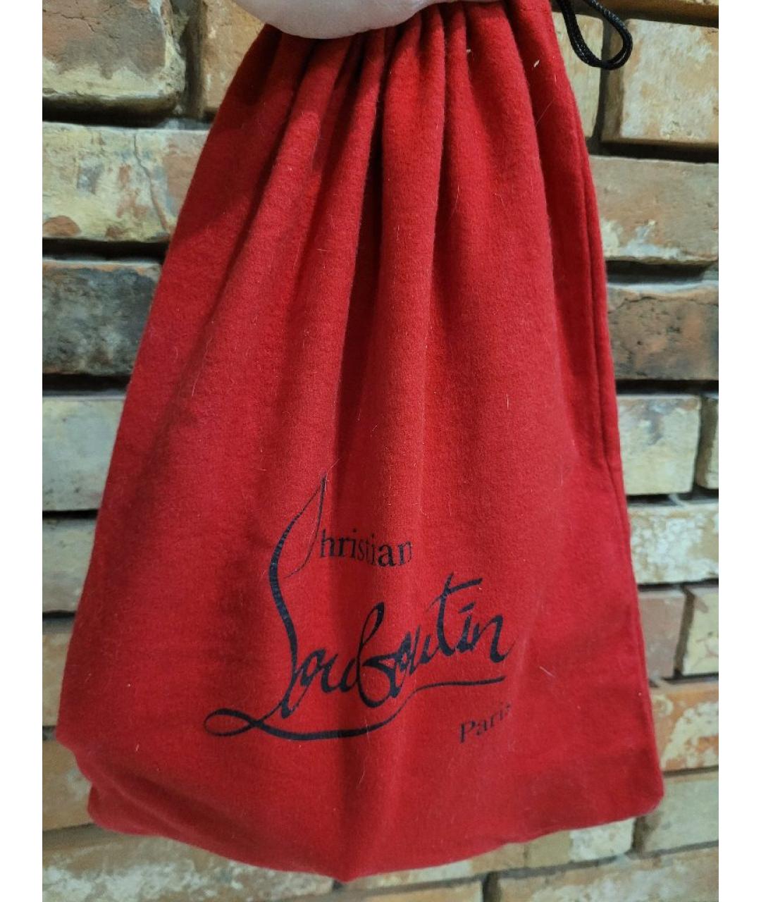 CHRISTIAN LOUBOUTIN Розовые текстильные босоножки, фото 7