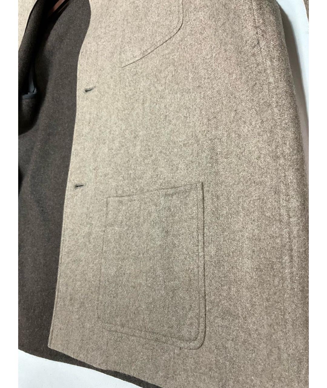 LORO PIANA Бежевое шерстяное пальто, фото 3