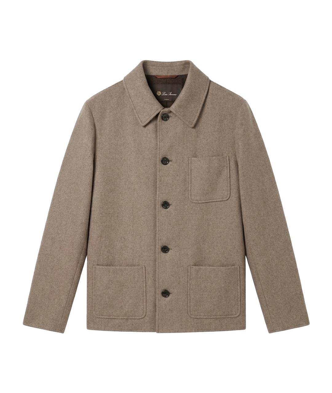 LORO PIANA Бежевое шерстяное пальто, фото 1