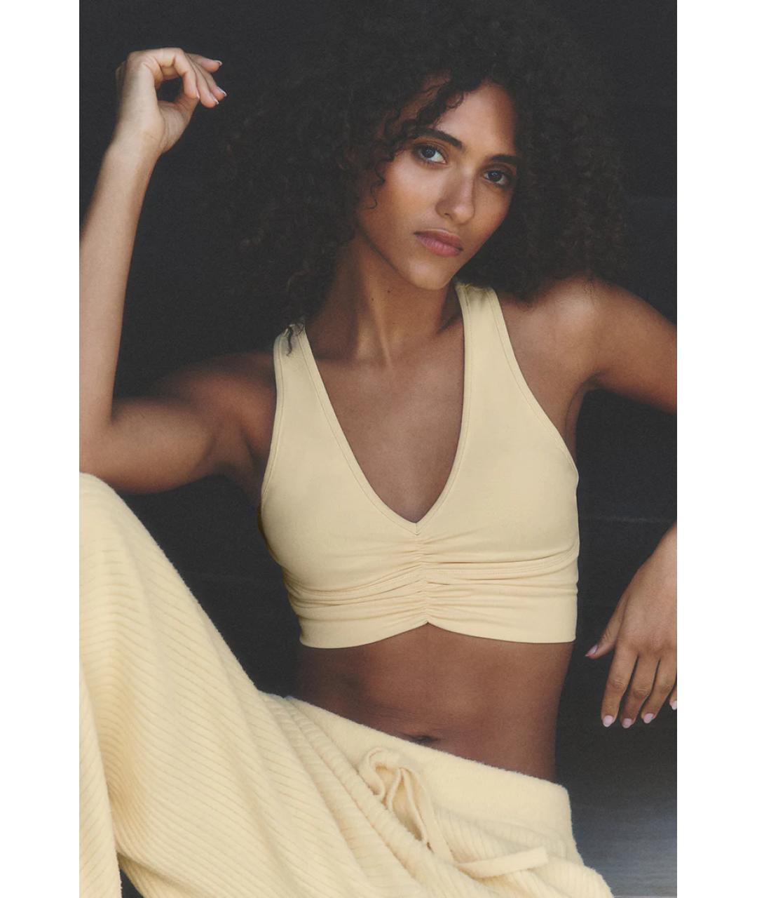 ALO YOGA Желтая майка, фото 3