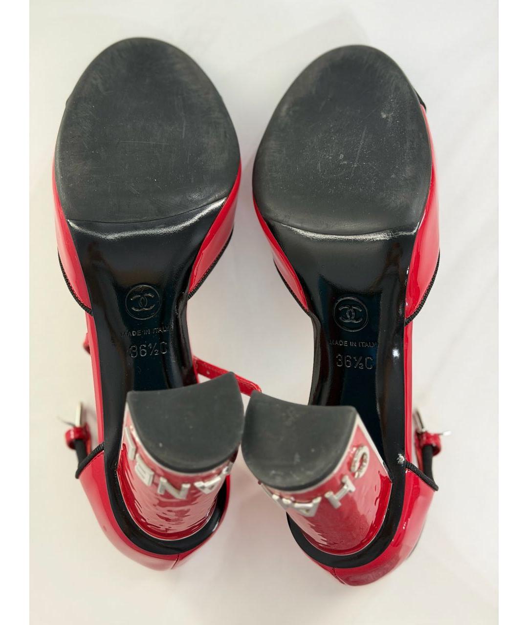 CHANEL Красные кожаные туфли, фото 3