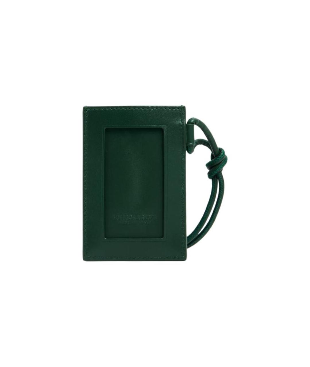 BOTTEGA VENETA Зеленый кожаный кардхолдер, фото 5
