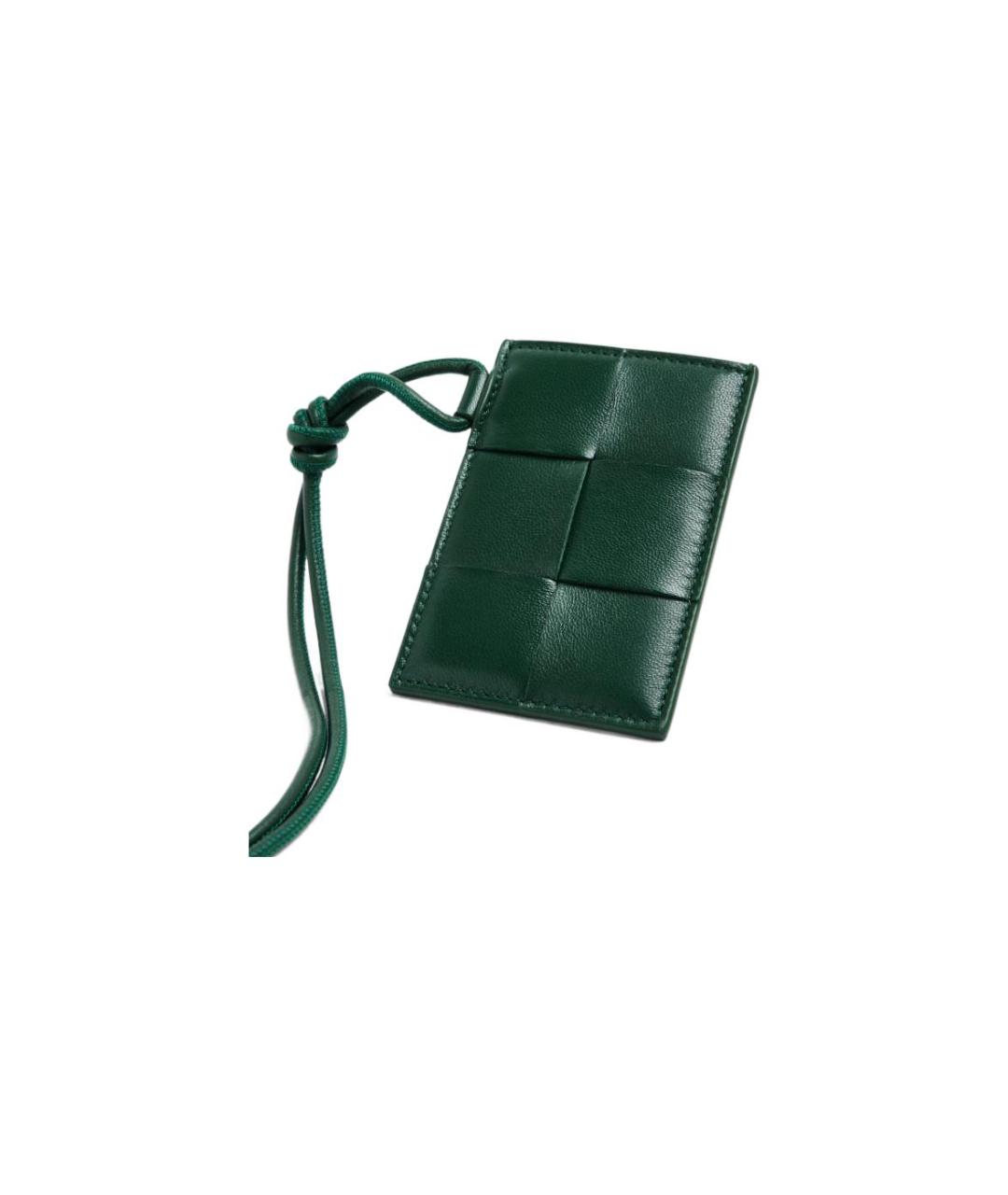 BOTTEGA VENETA Зеленый кожаный кардхолдер, фото 4