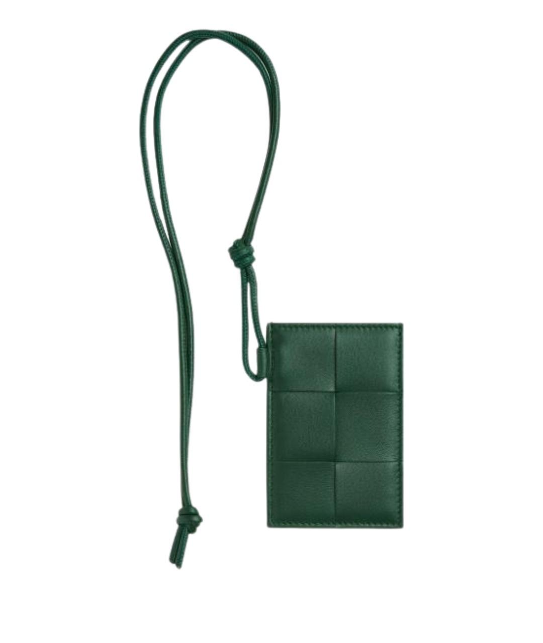 BOTTEGA VENETA Зеленый кожаный кардхолдер, фото 1