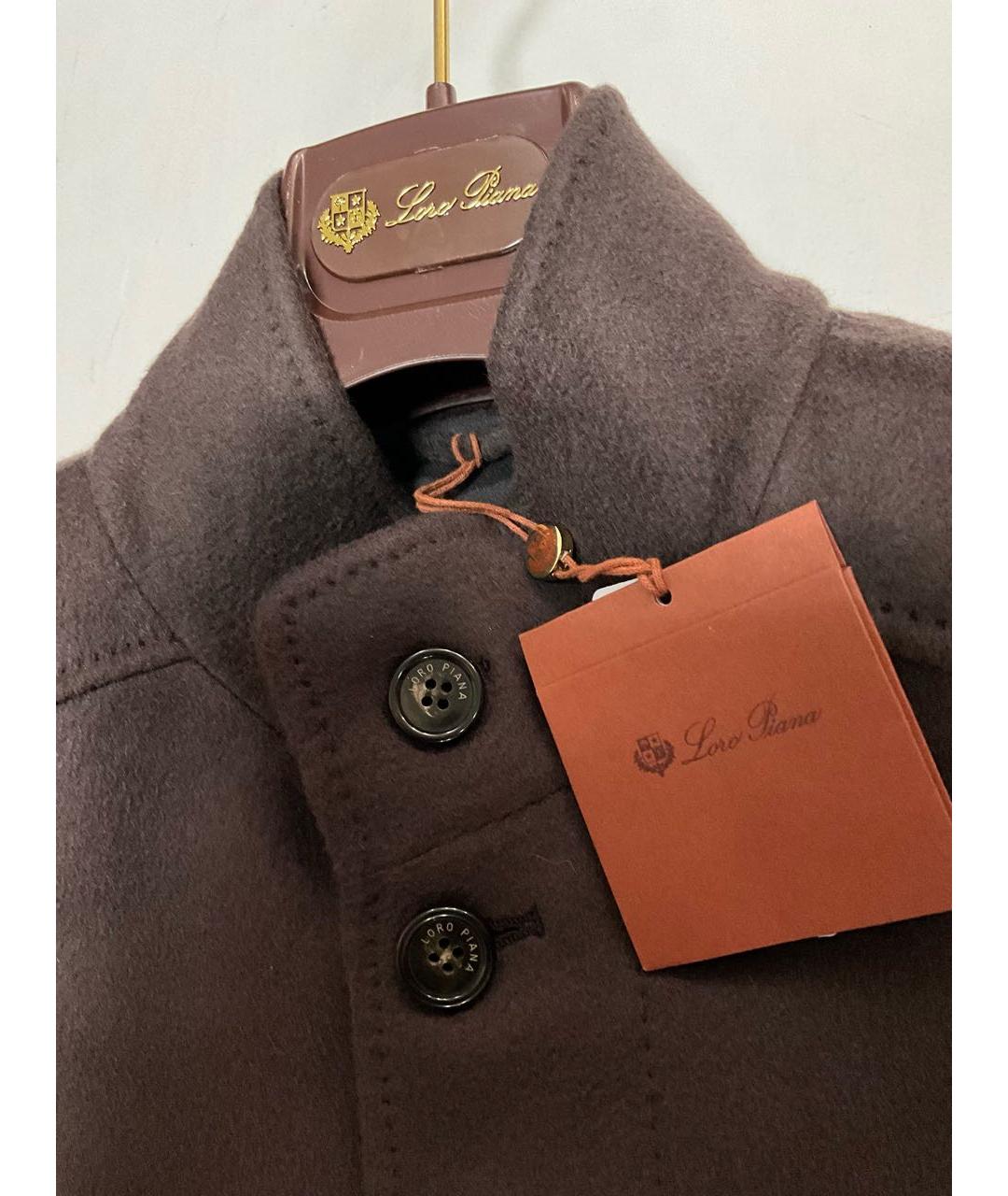 LORO PIANA Коричневое кашемировое пальто, фото 3