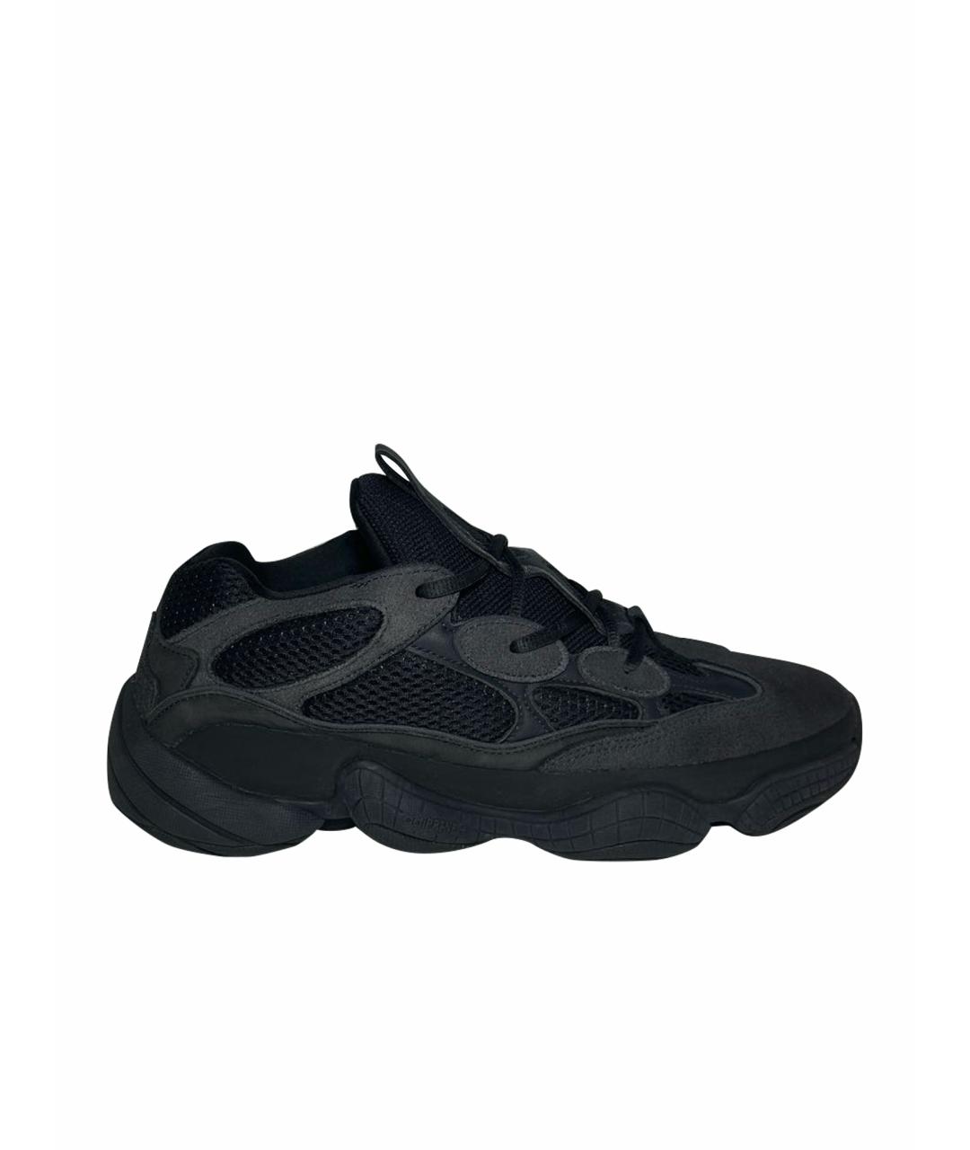 ADIDAS YEEZY Черные замшевые низкие кроссовки / кеды, фото 1