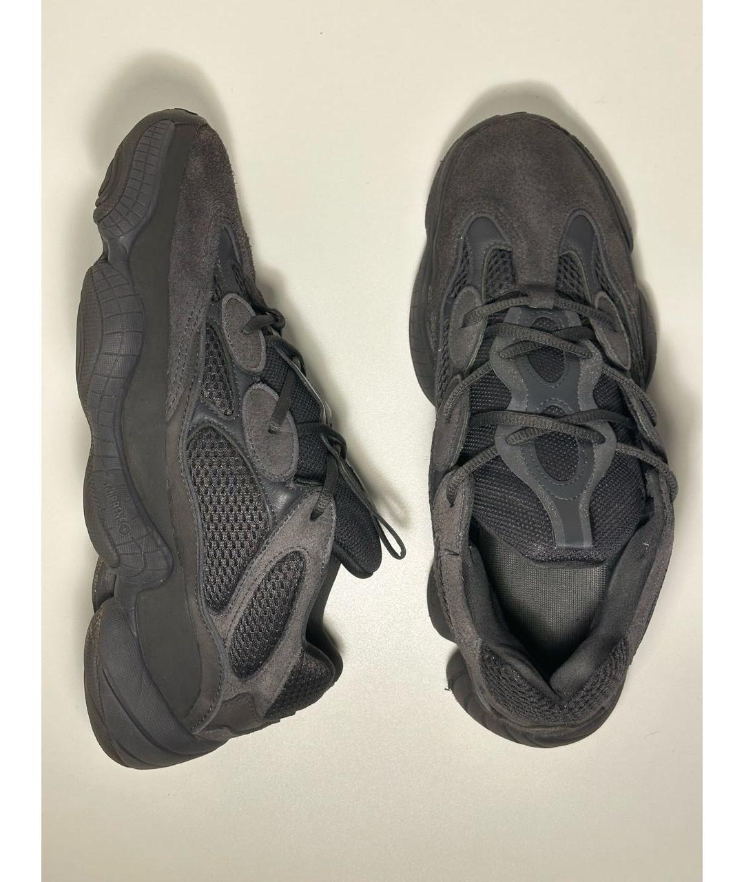 ADIDAS YEEZY Черные замшевые низкие кроссовки / кеды, фото 3