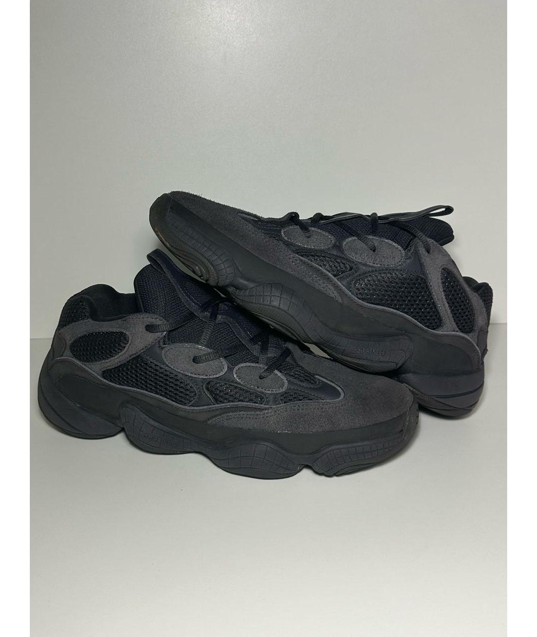 ADIDAS YEEZY Черные замшевые низкие кроссовки / кеды, фото 5