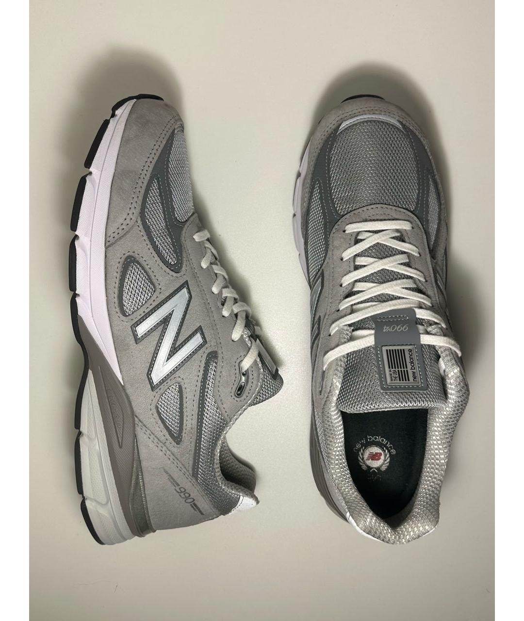 NEW BALANCE Серые нубуковые низкие кроссовки / кеды, фото 3