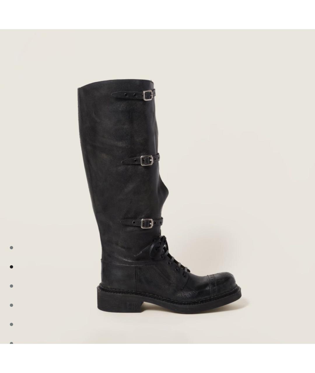 MIU MIU Антрацитовые кожаные ботинки, фото 3