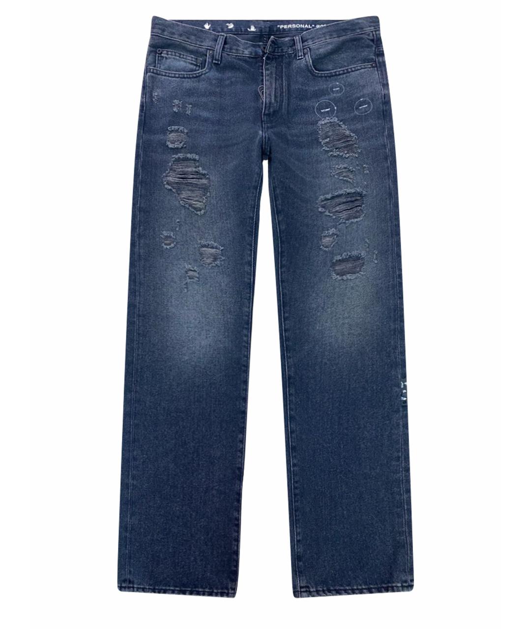 OFF-WHITE Серые хлопковые джинсы скинни, фото 1