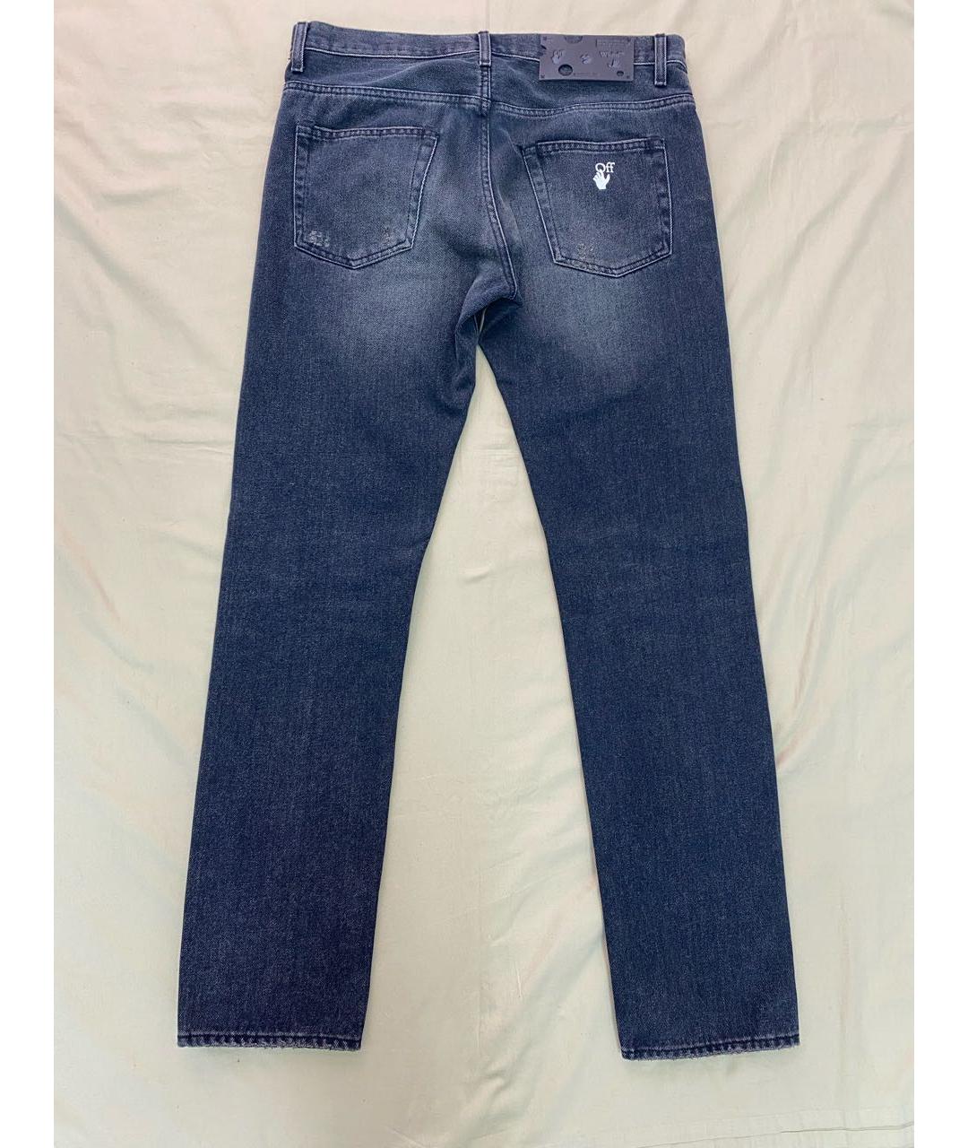 OFF-WHITE Серые хлопковые джинсы скинни, фото 2