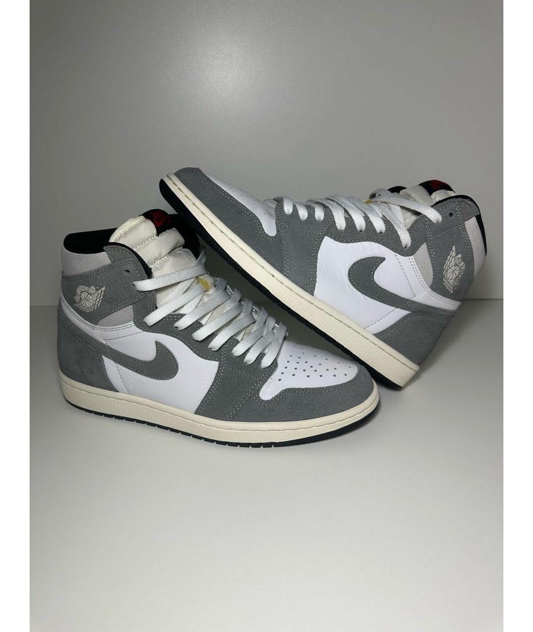 JORDAN Антрацитовые замшевые высокие кроссовки / кеды, фото 5