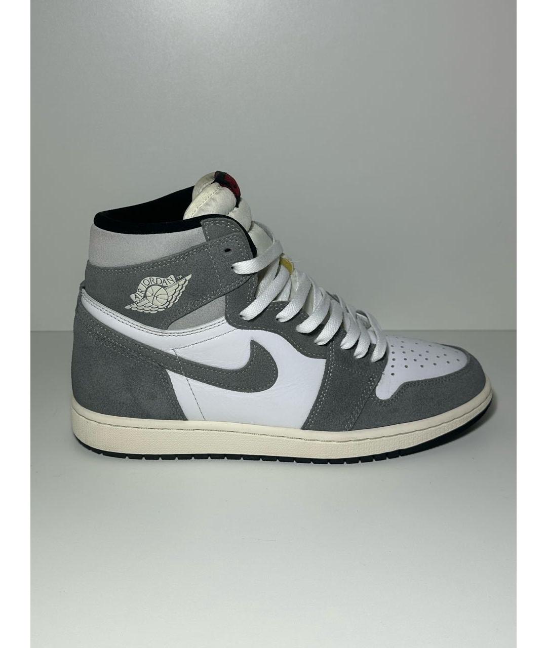 JORDAN Антрацитовые замшевые высокие кроссовки / кеды, фото 9