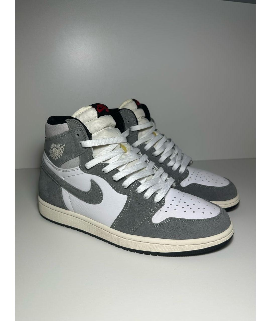 JORDAN Антрацитовые замшевые высокие кроссовки / кеды, фото 6