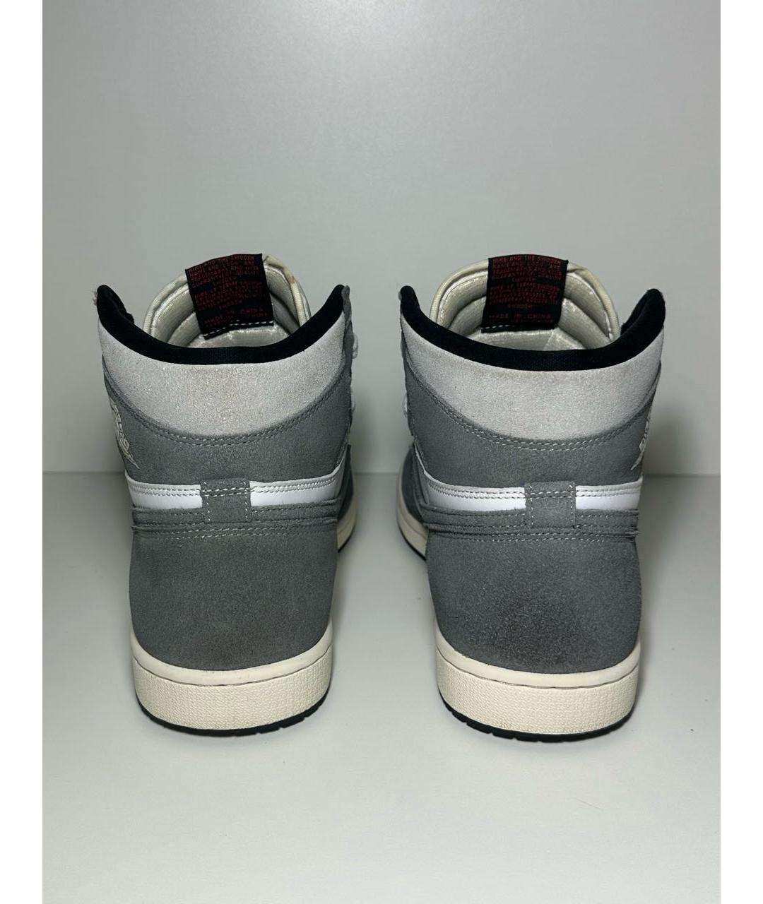 JORDAN Антрацитовые замшевые высокие кроссовки / кеды, фото 4
