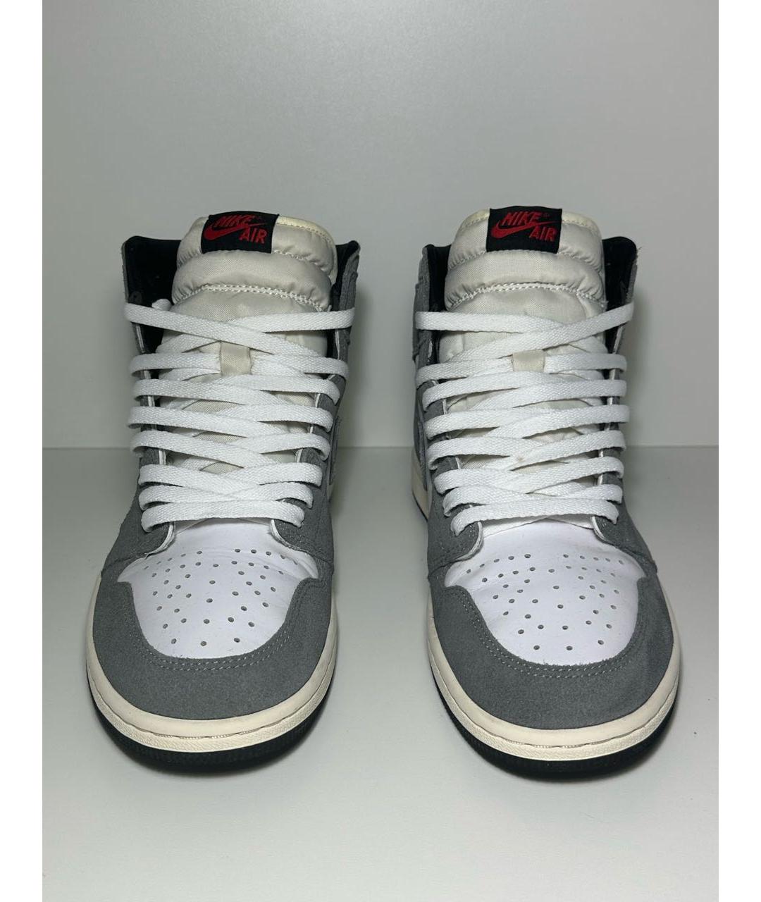 JORDAN Антрацитовые замшевые высокие кроссовки / кеды, фото 2