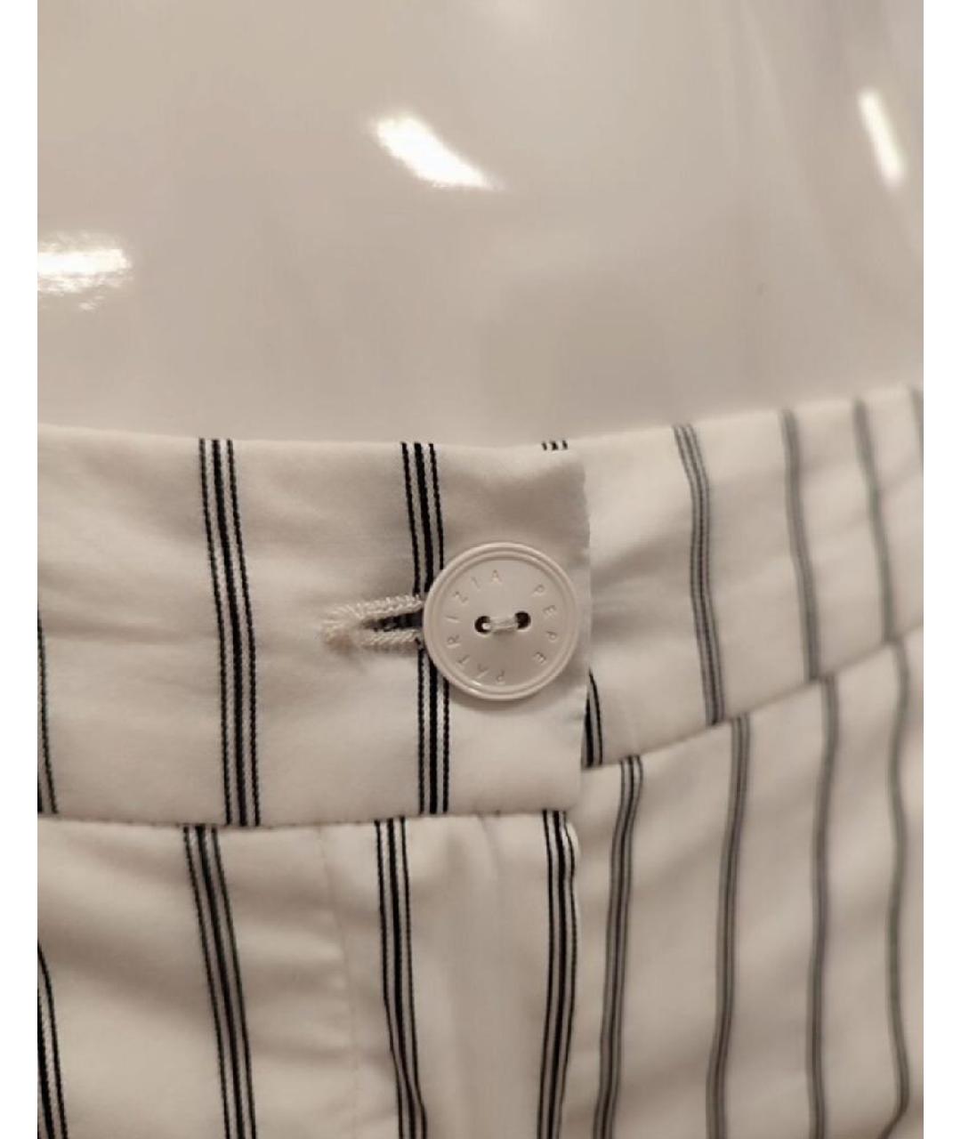 PATRIZIA PEPE Белые хлопко-эластановые брюки узкие, фото 5