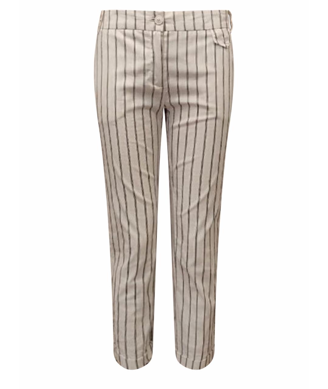 PATRIZIA PEPE Белые хлопко-эластановые брюки узкие, фото 1