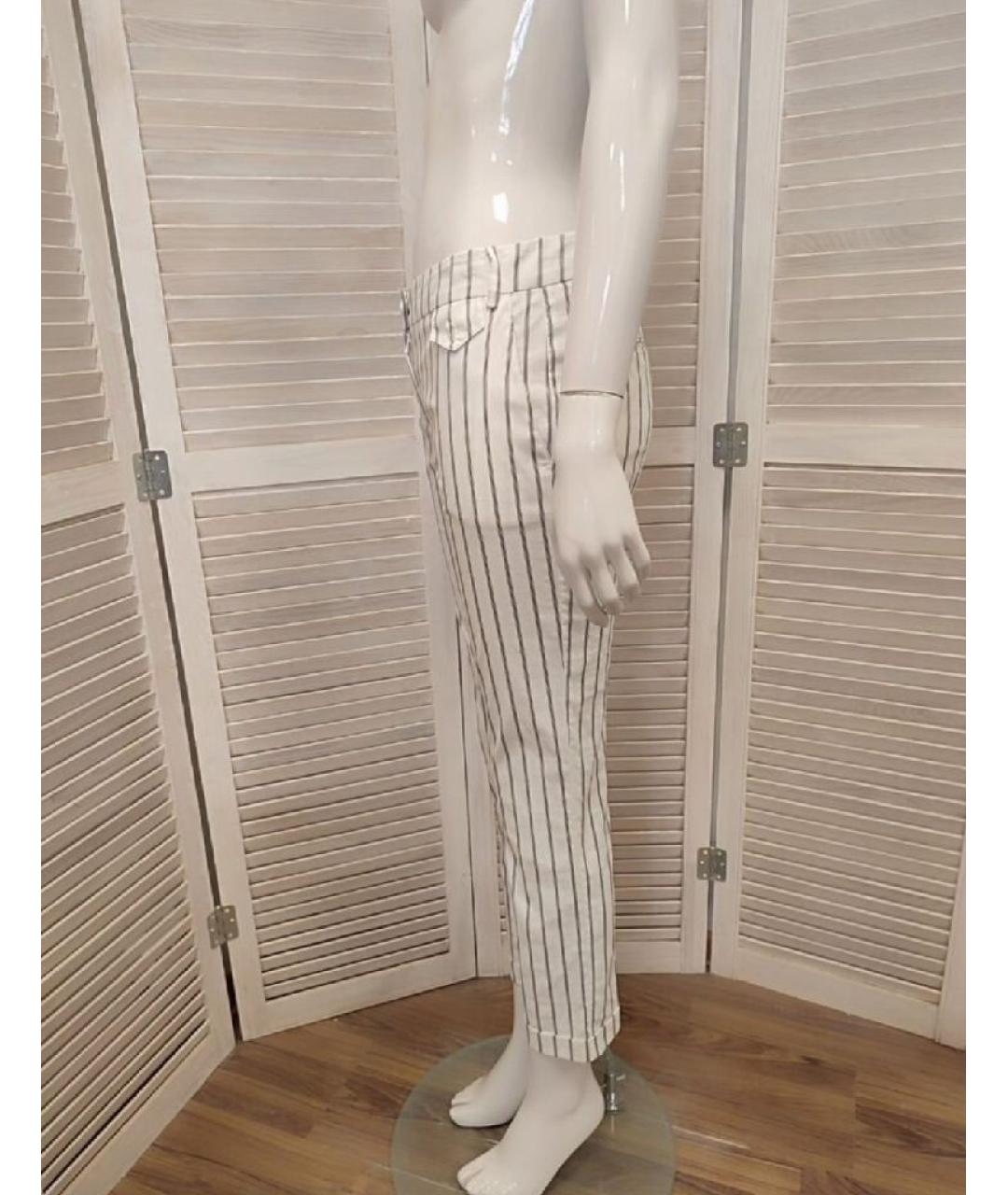 PATRIZIA PEPE Белые хлопко-эластановые брюки узкие, фото 4