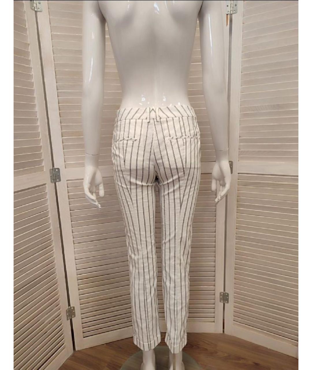 PATRIZIA PEPE Белые хлопко-эластановые брюки узкие, фото 2
