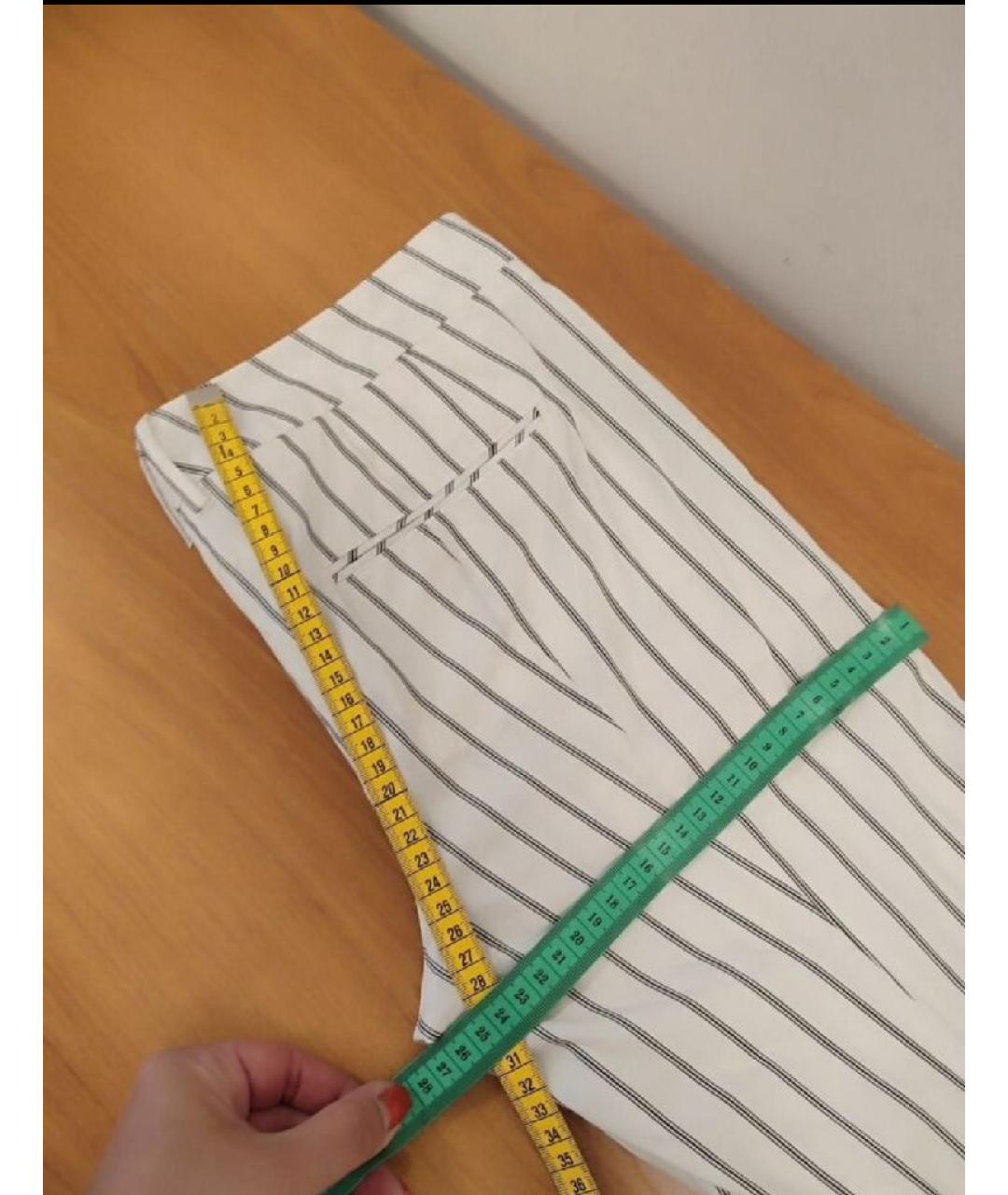 PATRIZIA PEPE Белые хлопко-эластановые брюки узкие, фото 8