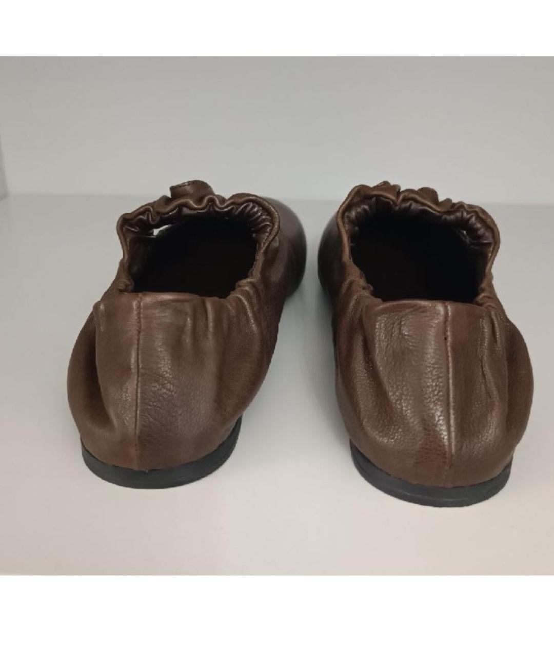 MIU MIU Коричневые кожаные балетки, фото 4
