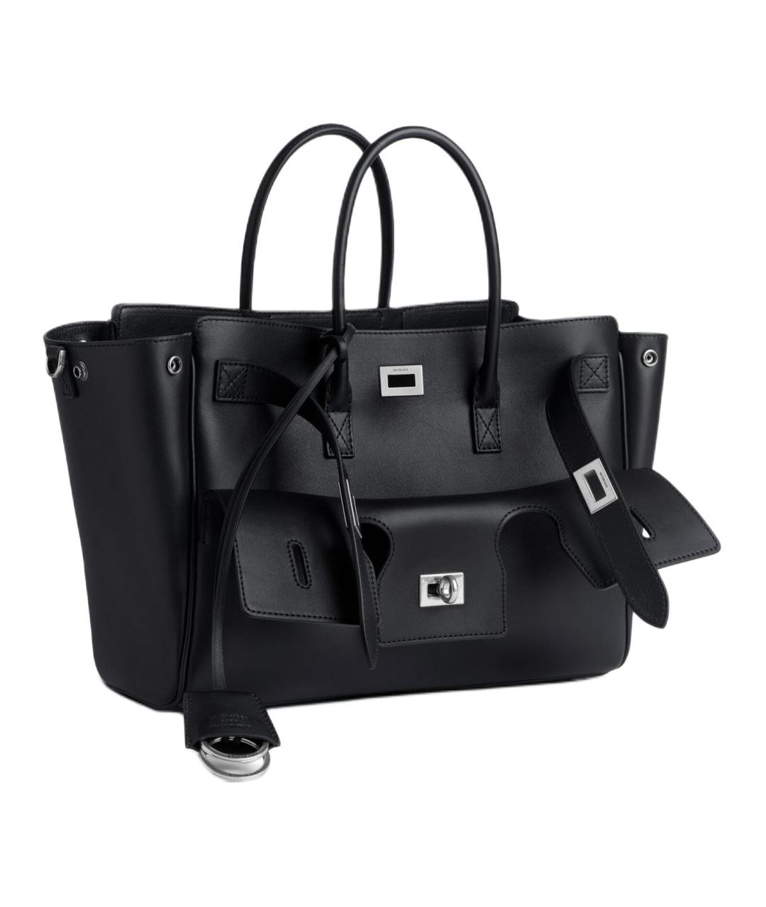 BALENCIAGA Черная кожаная сумка через плечо, фото 3