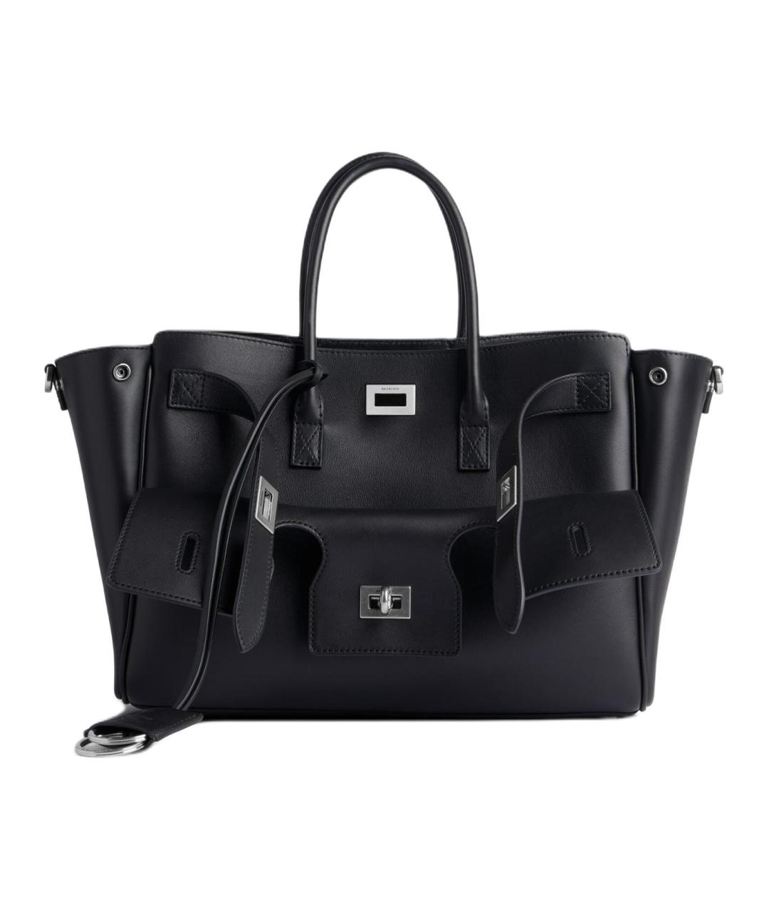 BALENCIAGA Черная кожаная сумка через плечо, фото 1