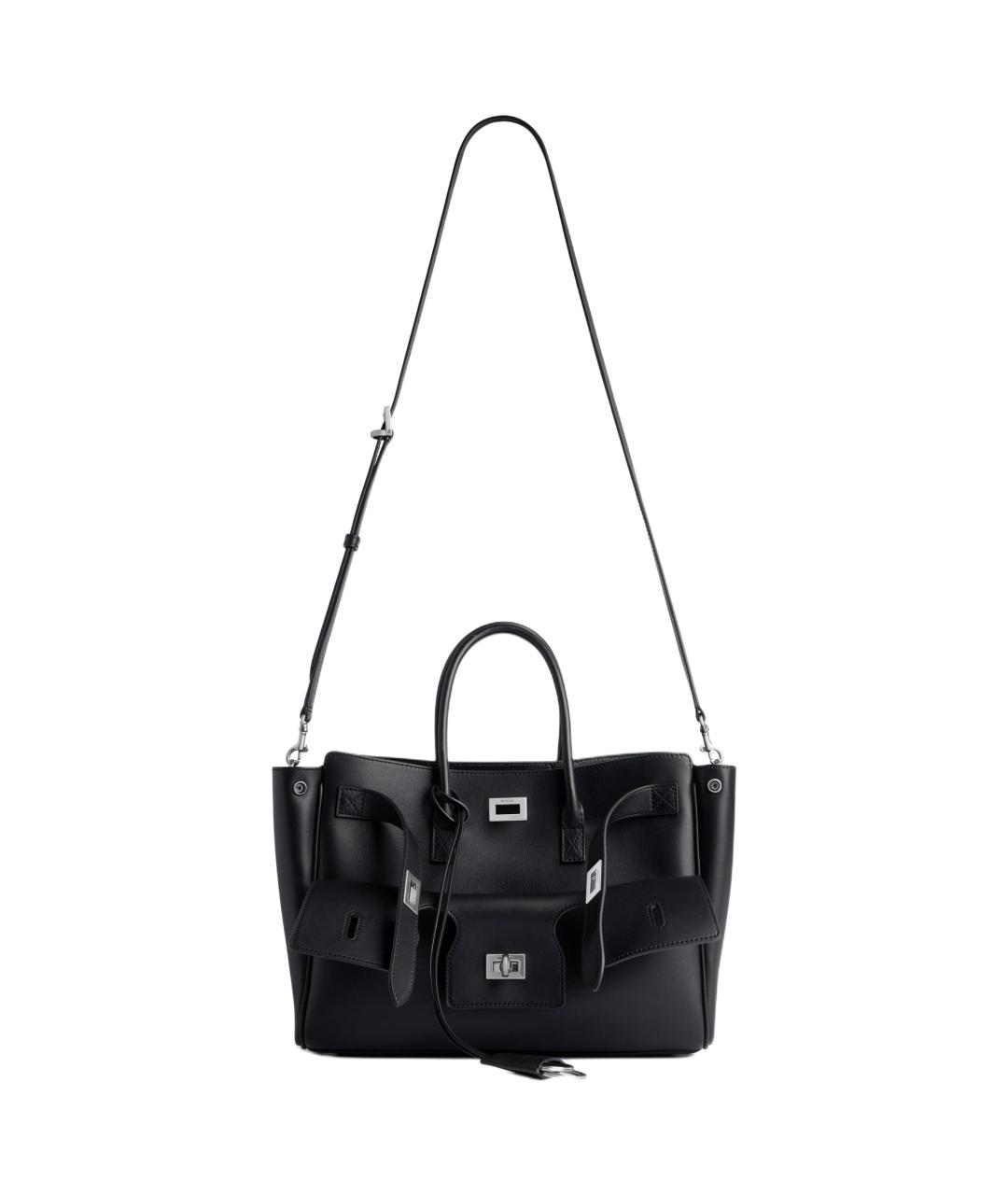 BALENCIAGA Черная кожаная сумка через плечо, фото 2