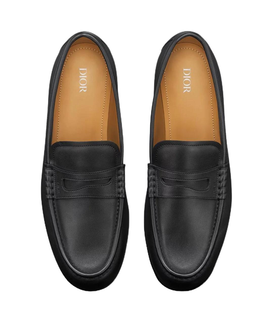 CHRISTIAN DIOR Черные кожаные лоферы, фото 4