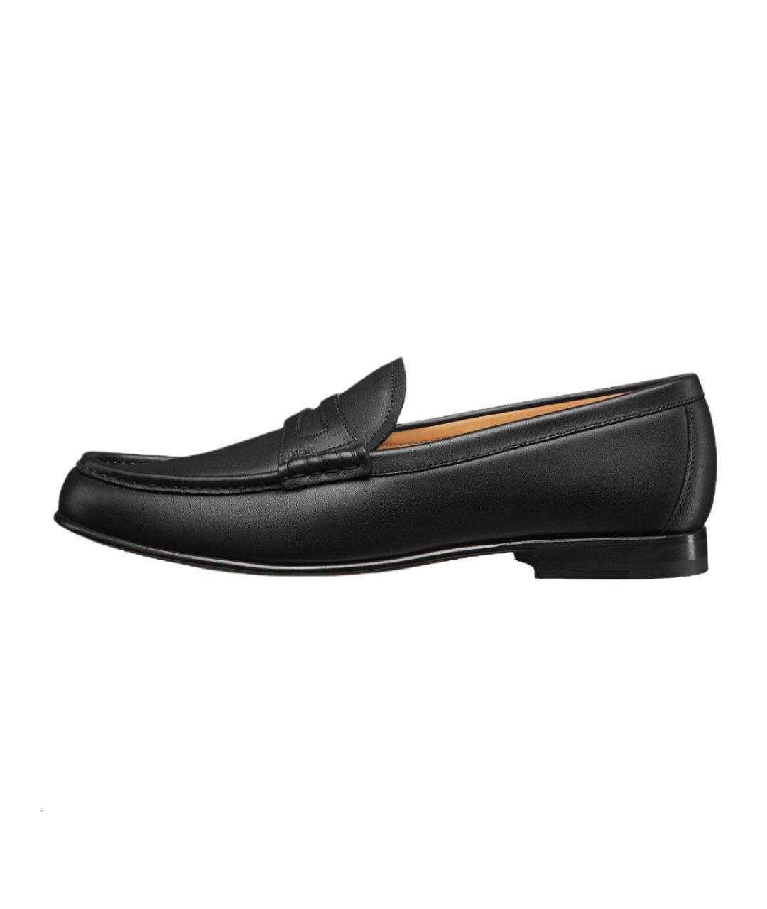 CHRISTIAN DIOR Черные кожаные лоферы, фото 2