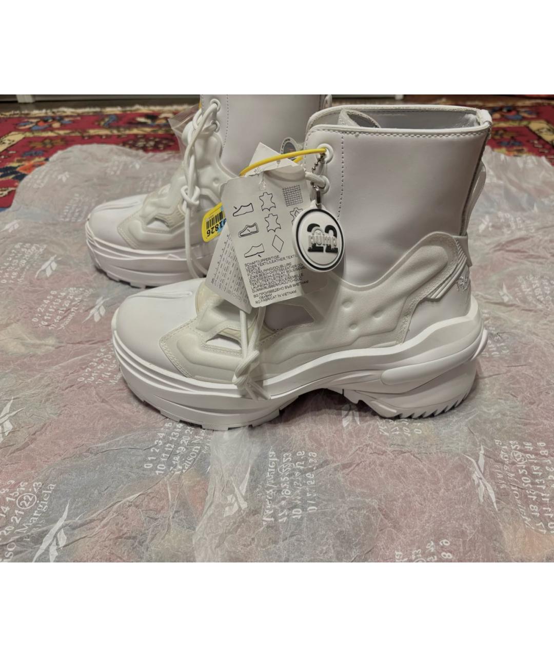 MAISON MARGIELA Белые кожаные ботинки, фото 6