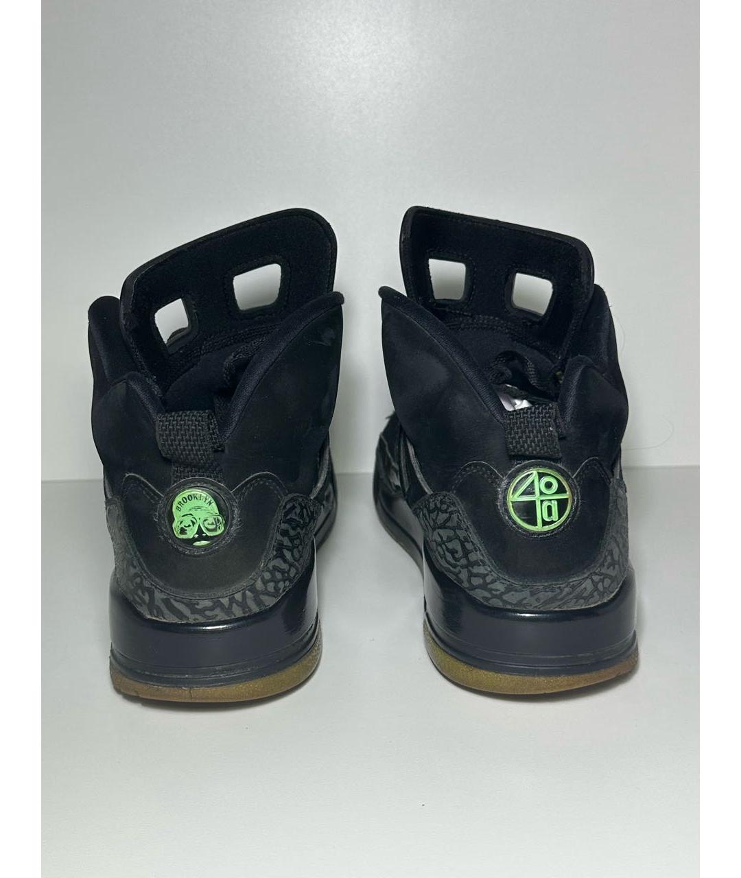 JORDAN Черные нубуковые высокие кроссовки / кеды, фото 4