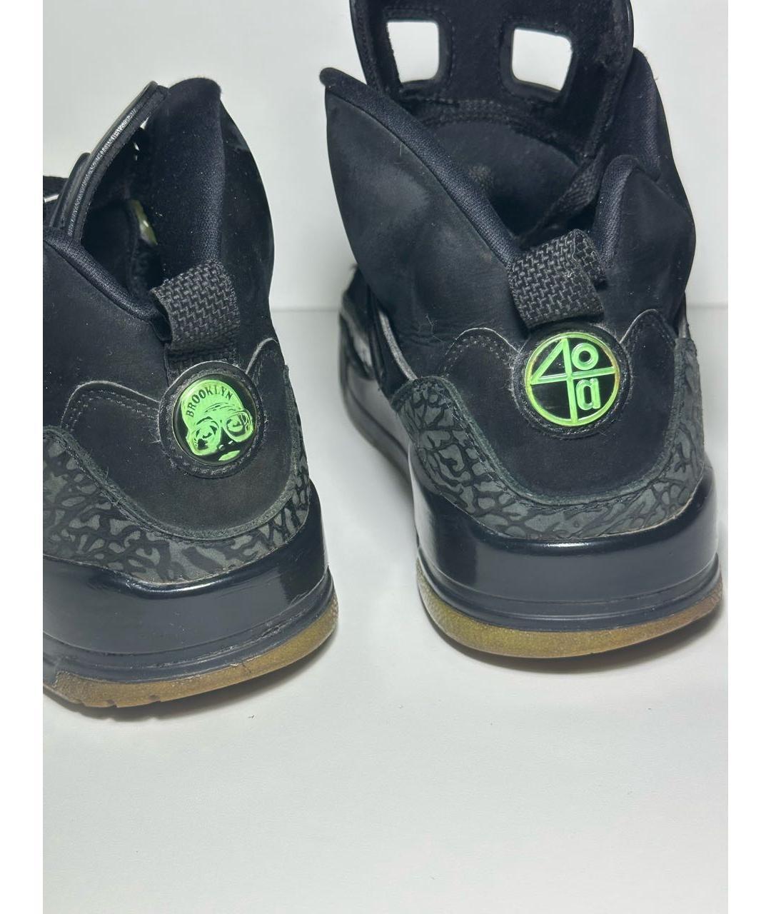 JORDAN Черные нубуковые высокие кроссовки / кеды, фото 8