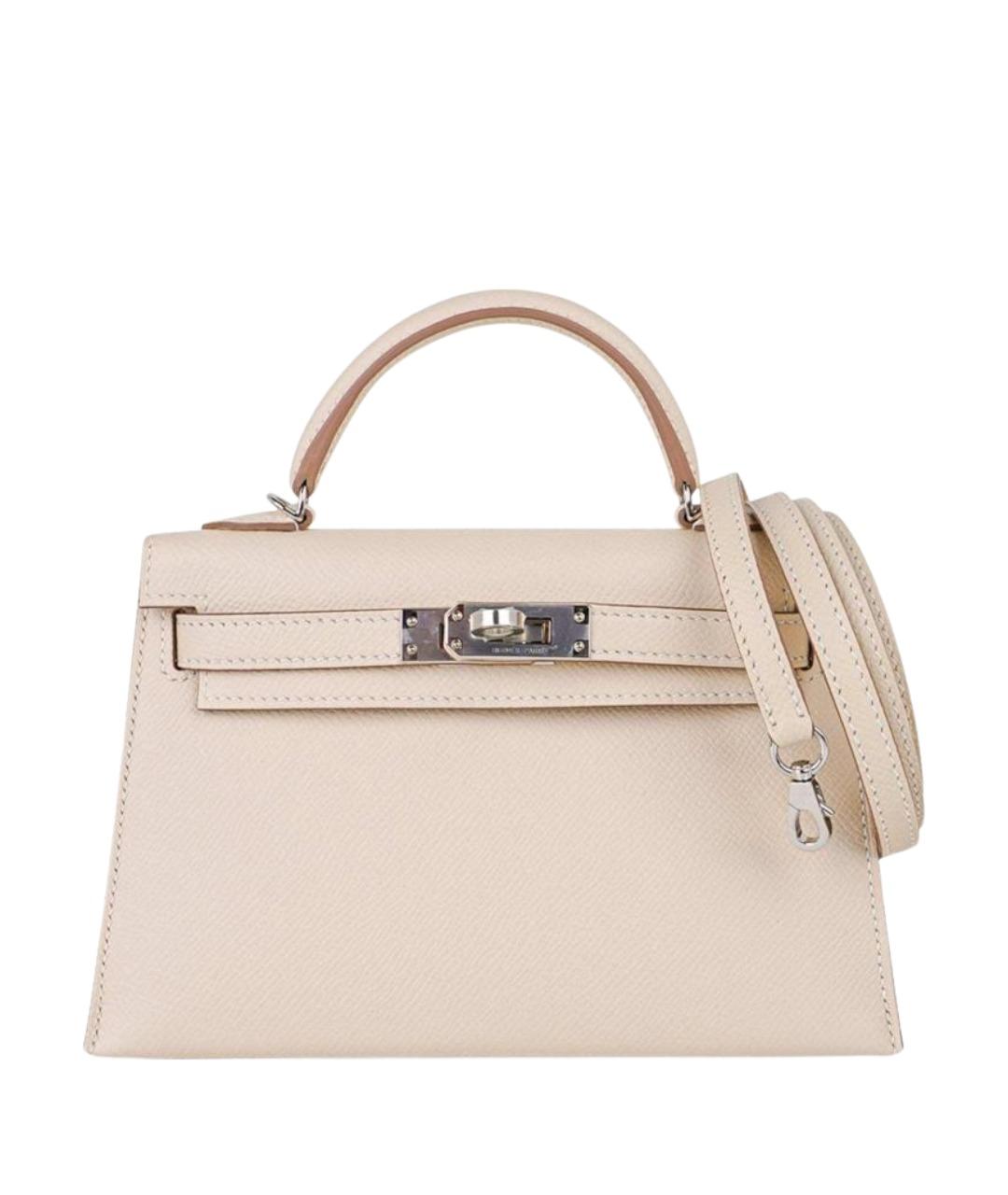 HERMES Белая кожаная сумка через плечо, фото 1