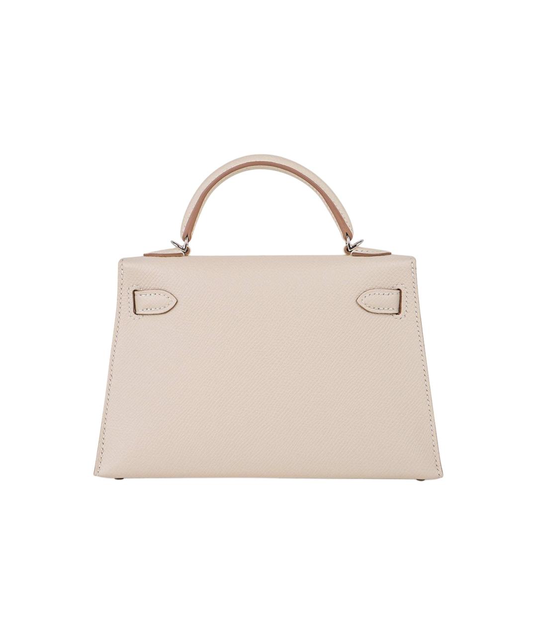 HERMES Белая кожаная сумка через плечо, фото 4