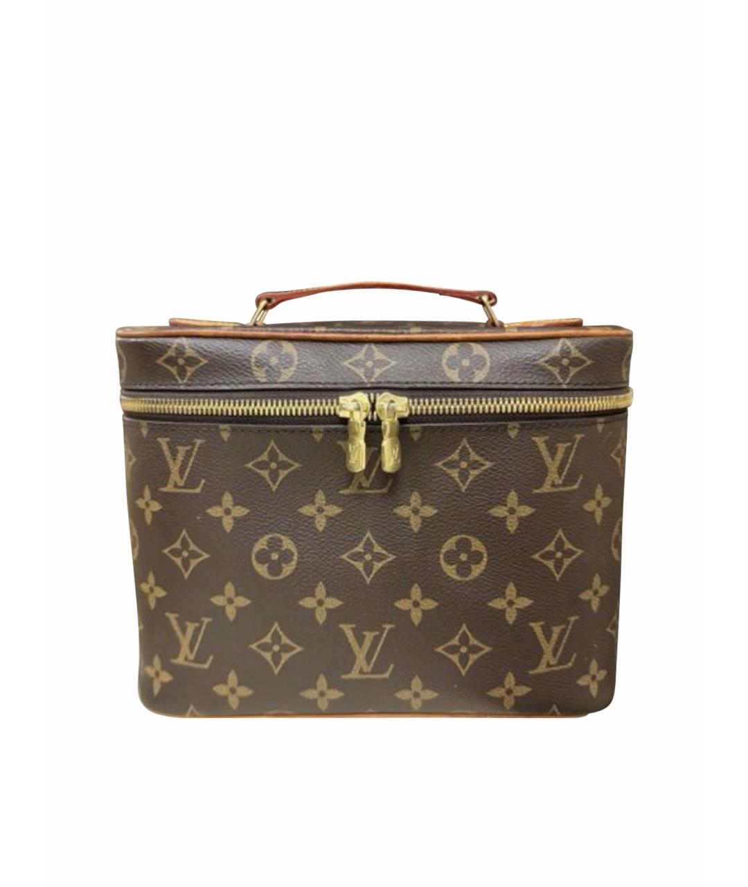 LOUIS VUITTON Коричневая кожаная косметичка, фото 8