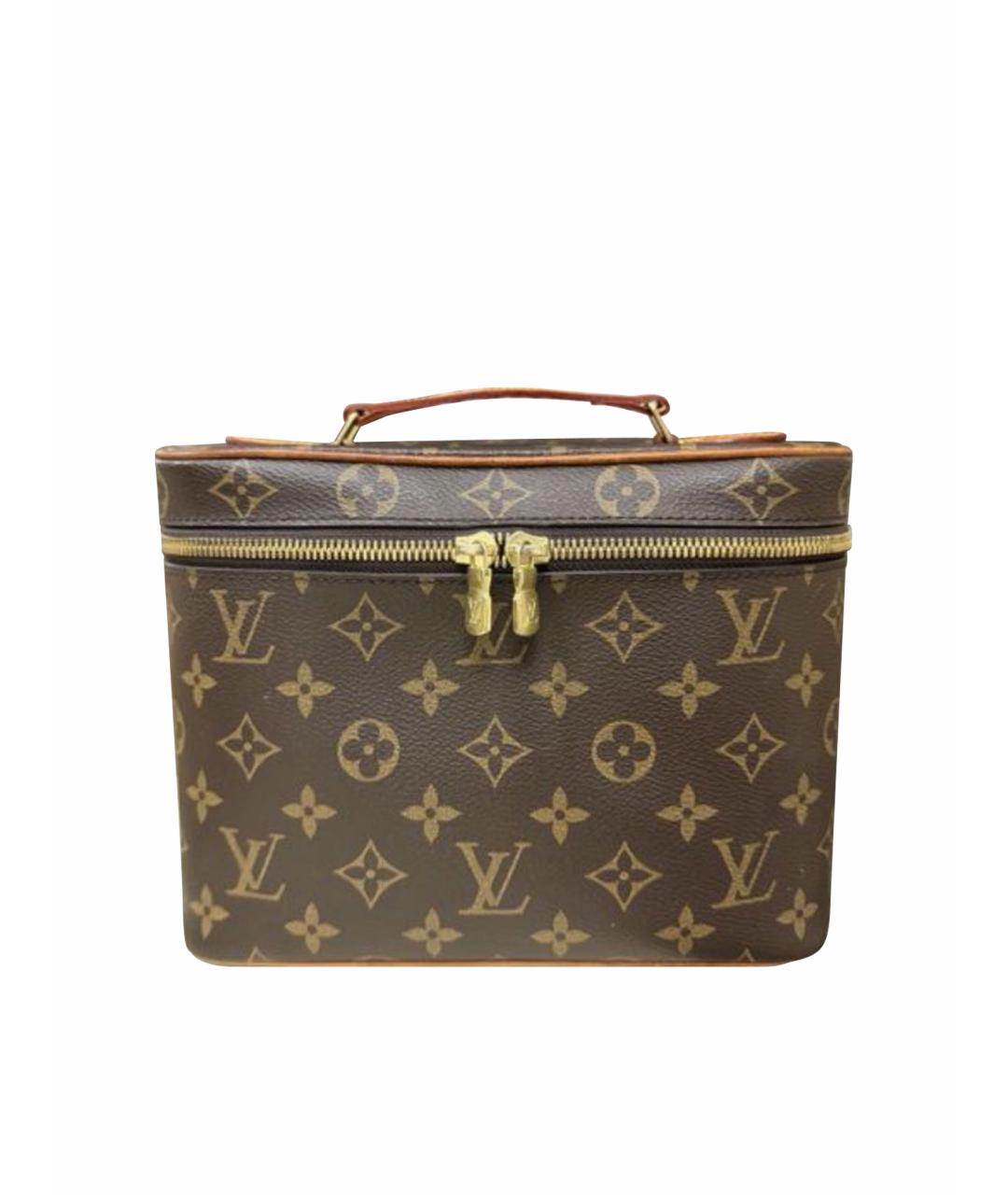 LOUIS VUITTON Коричневая кожаная косметичка, фото 1