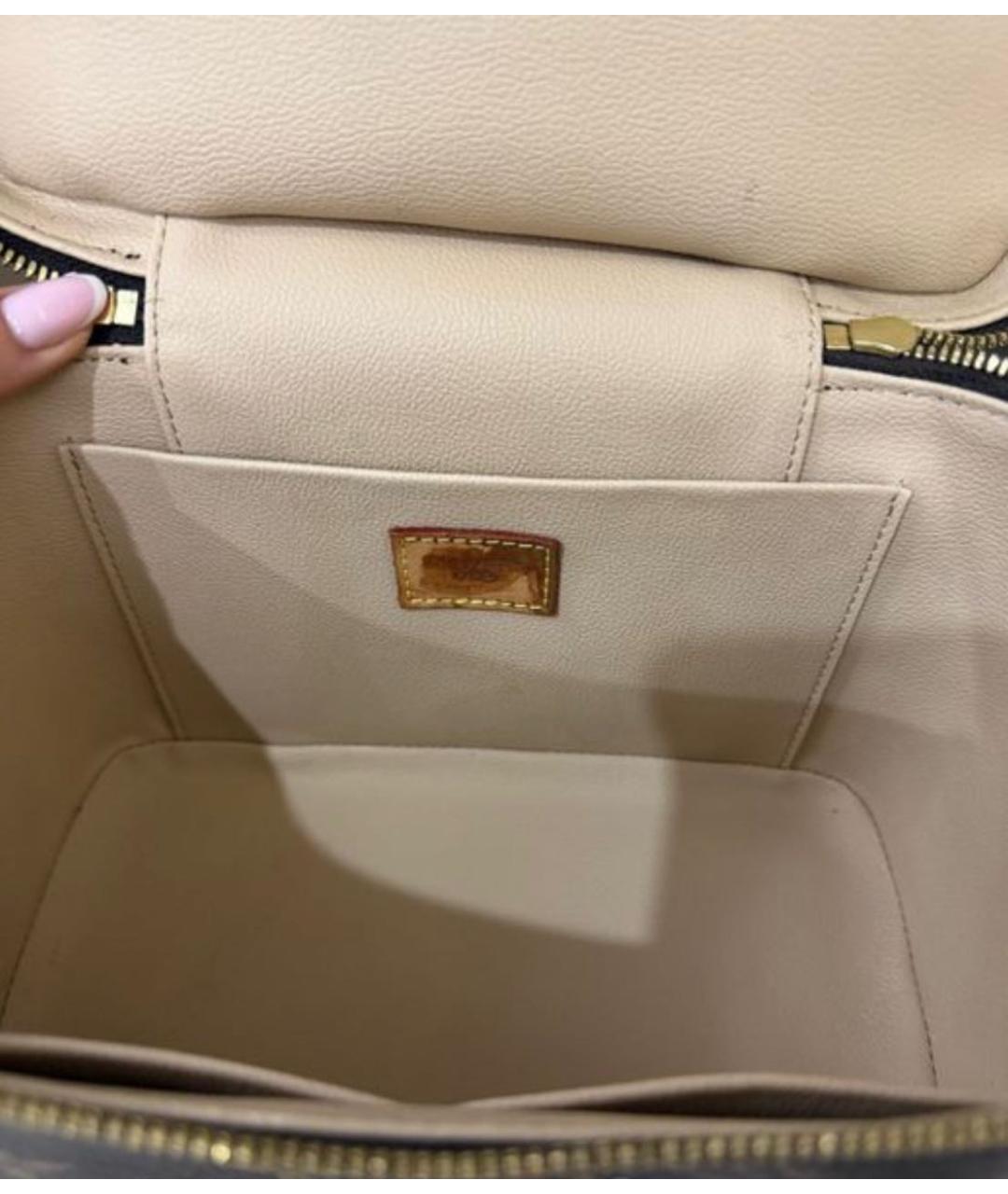 LOUIS VUITTON Коричневая кожаная косметичка, фото 6