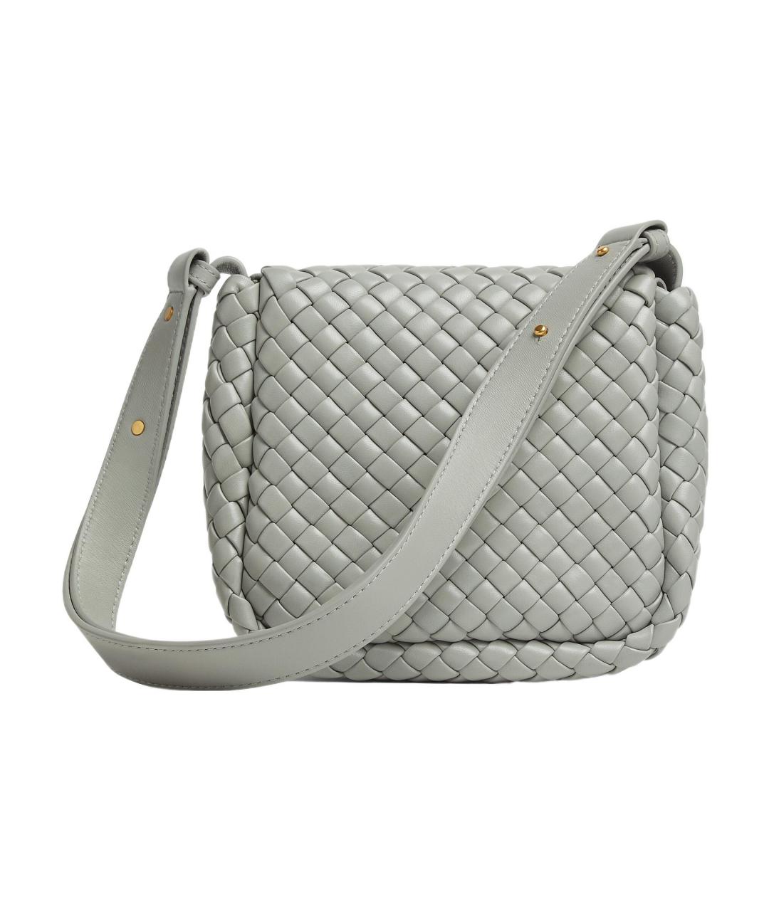 BOTTEGA VENETA Серая кожаная сумка через плечо, фото 3