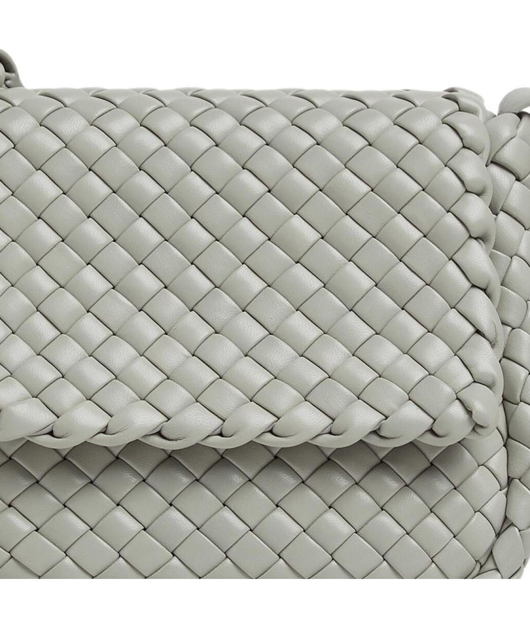 BOTTEGA VENETA Серая кожаная сумка через плечо, фото 5