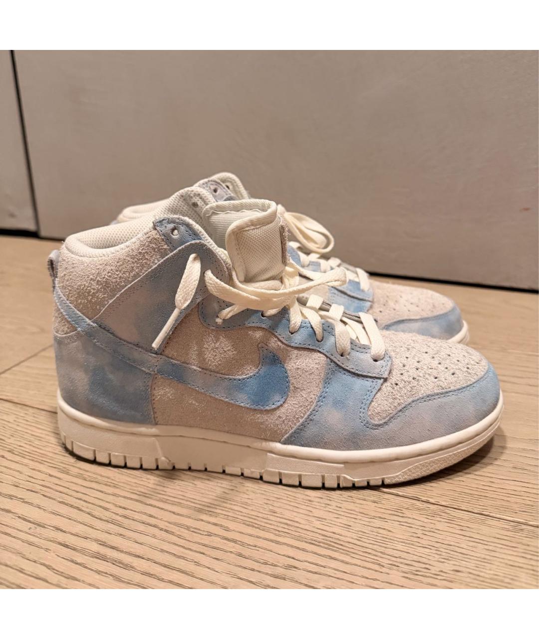 NIKE Голубые замшевые кроссовки, фото 5