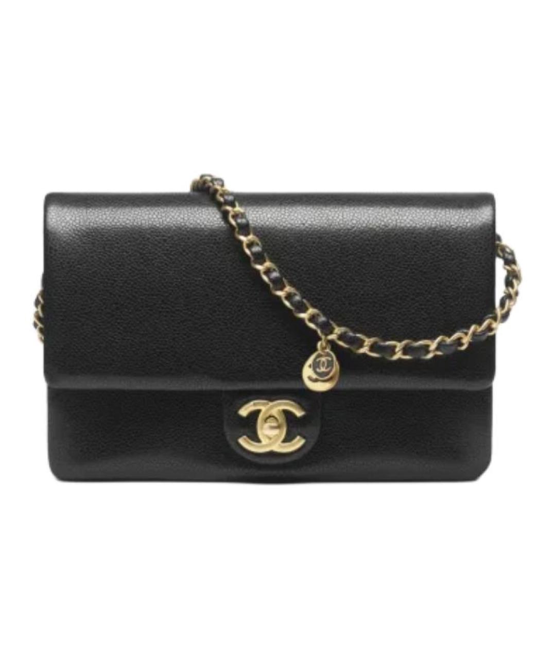 CHANEL Черная кожаная сумка через плечо, фото 3