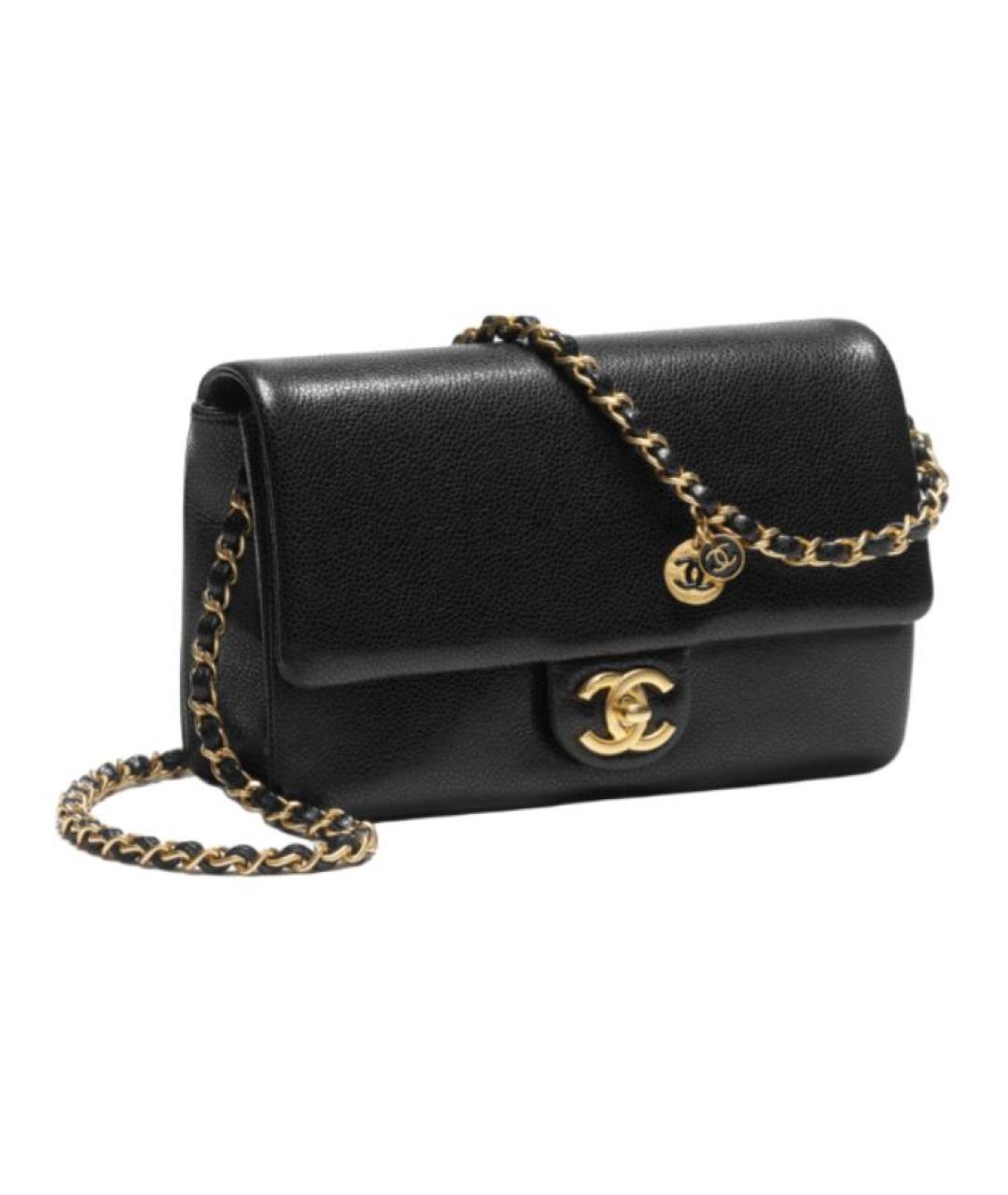 CHANEL Черная кожаная сумка через плечо, фото 2