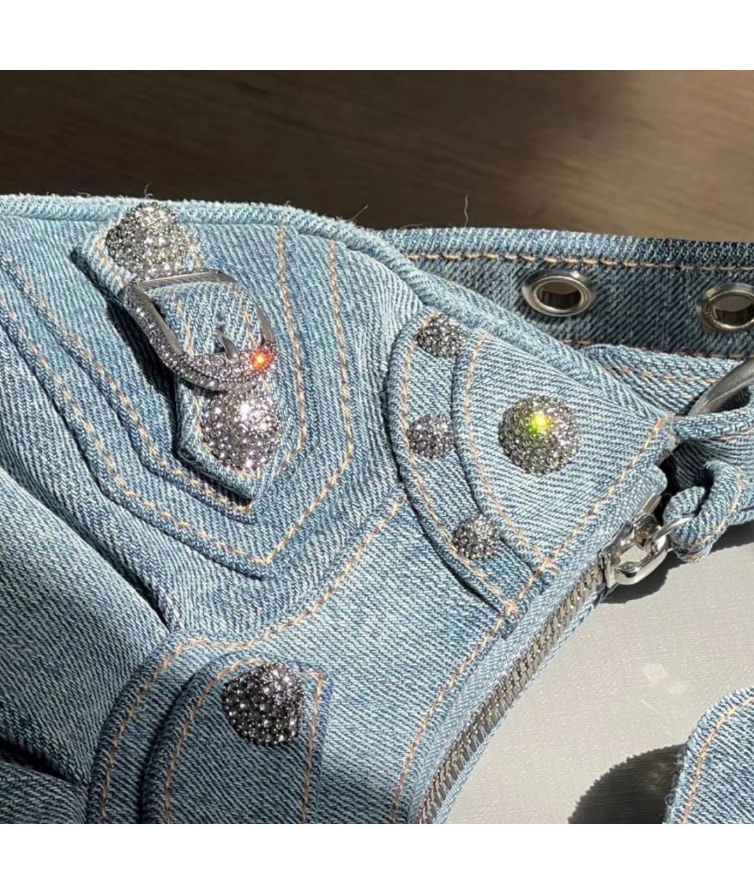 BALENCIAGA Голубая деним сумка через плечо, фото 3