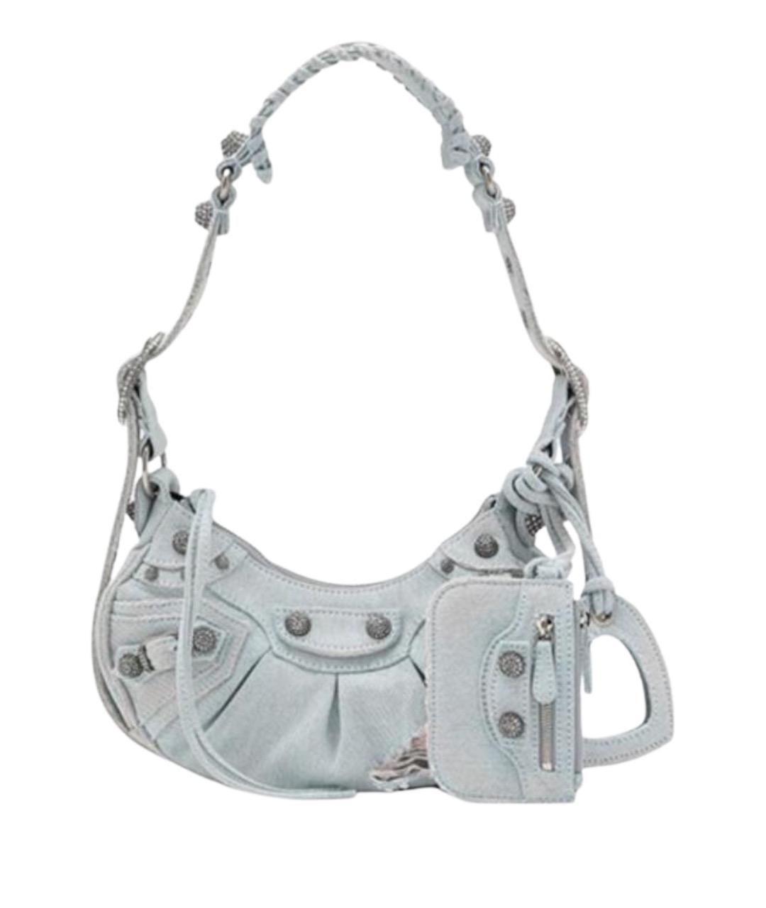 BALENCIAGA Голубая деним сумка через плечо, фото 1